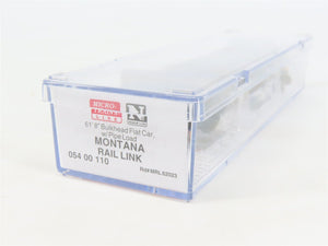N Scale Micro-Trains MTL 05400110 MRL Bulkhead Flat Car #62023 w/ Pipe Load