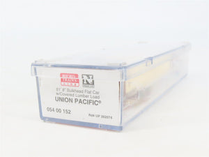 N Scale Micro-Trains MTL 05400152 UP Bulkhead Flat Car #262074 w/ Lumber Load