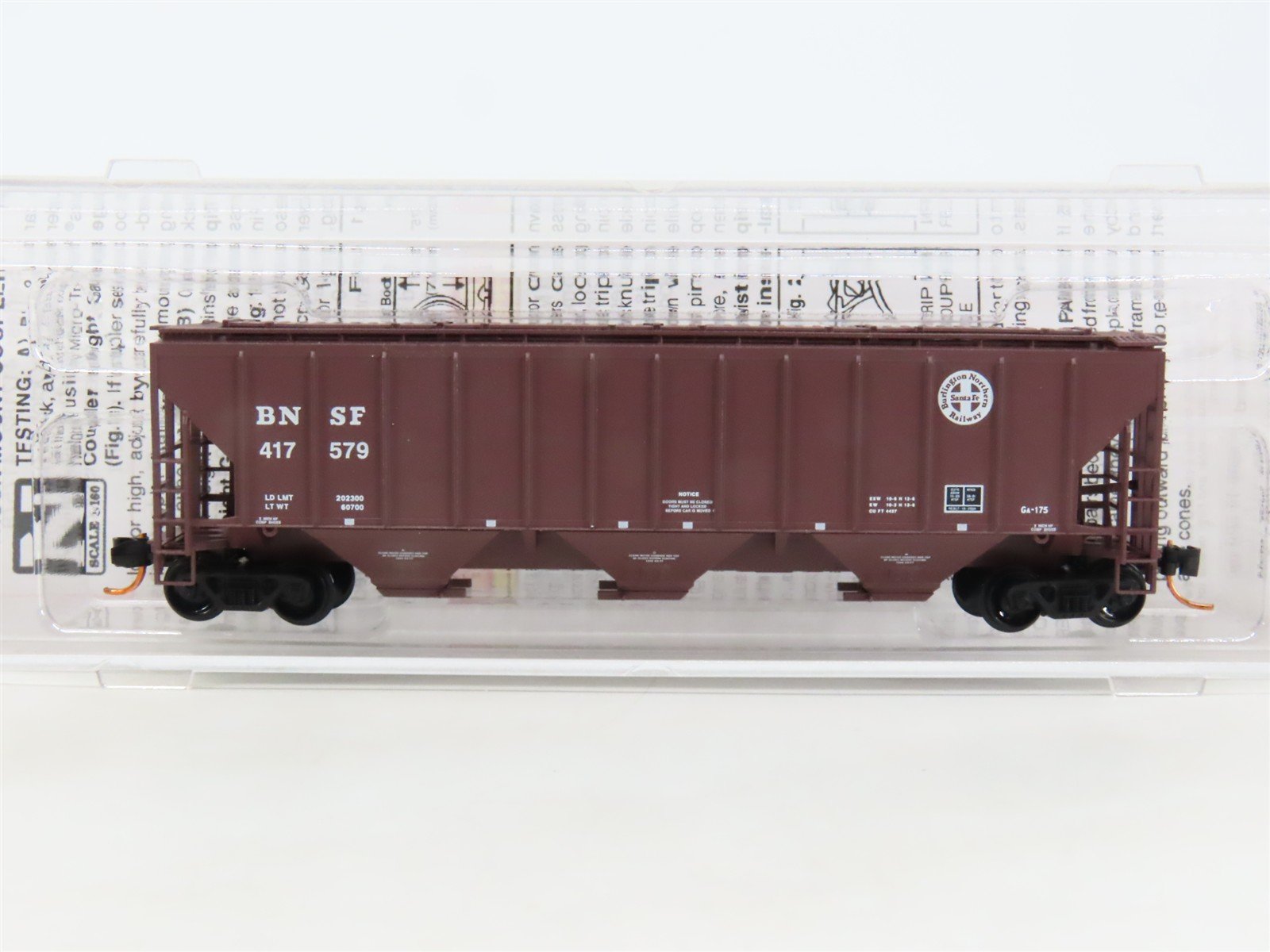 N Micro-Trains MTL 09600080 BNSF Railway 3-Bay High Side Covered Hopper #417579