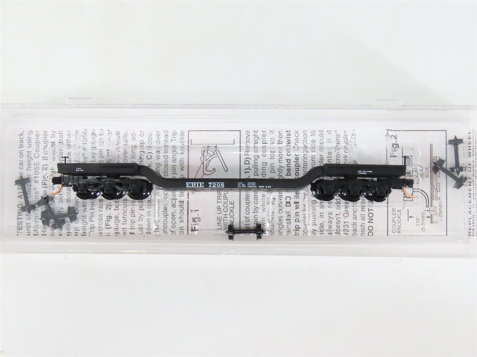 N Scale Micro-Trains MTL 109050 Erie Railroad Depressed Center Flat Car #7208
