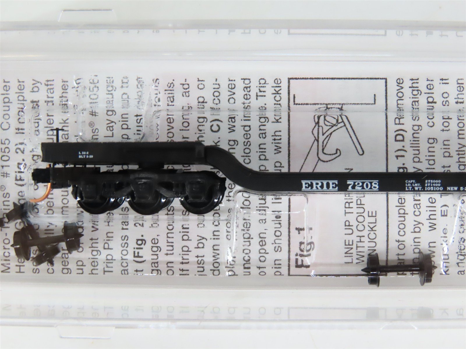 N Scale Micro-Trains MTL 109050 Erie Railroad Depressed Center Flat Car #7208