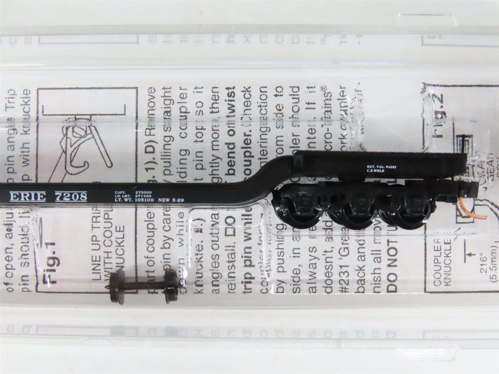 N Scale Micro-Trains MTL 109050 Erie Railroad Depressed Center Flat Car #7208