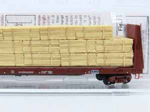 N Scale Micro-Trains MTL 54140 CN Bulkhead Flat Car #622278 w/ Lumber Load