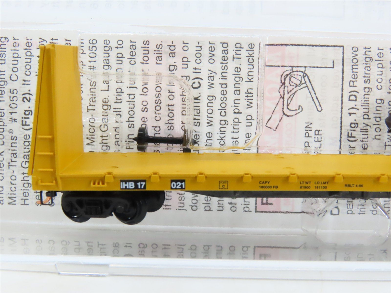 N Scale Micro-Trains MTL 54130 IHB Indiana Harbor Belt Bulkhead Flat Car #17021