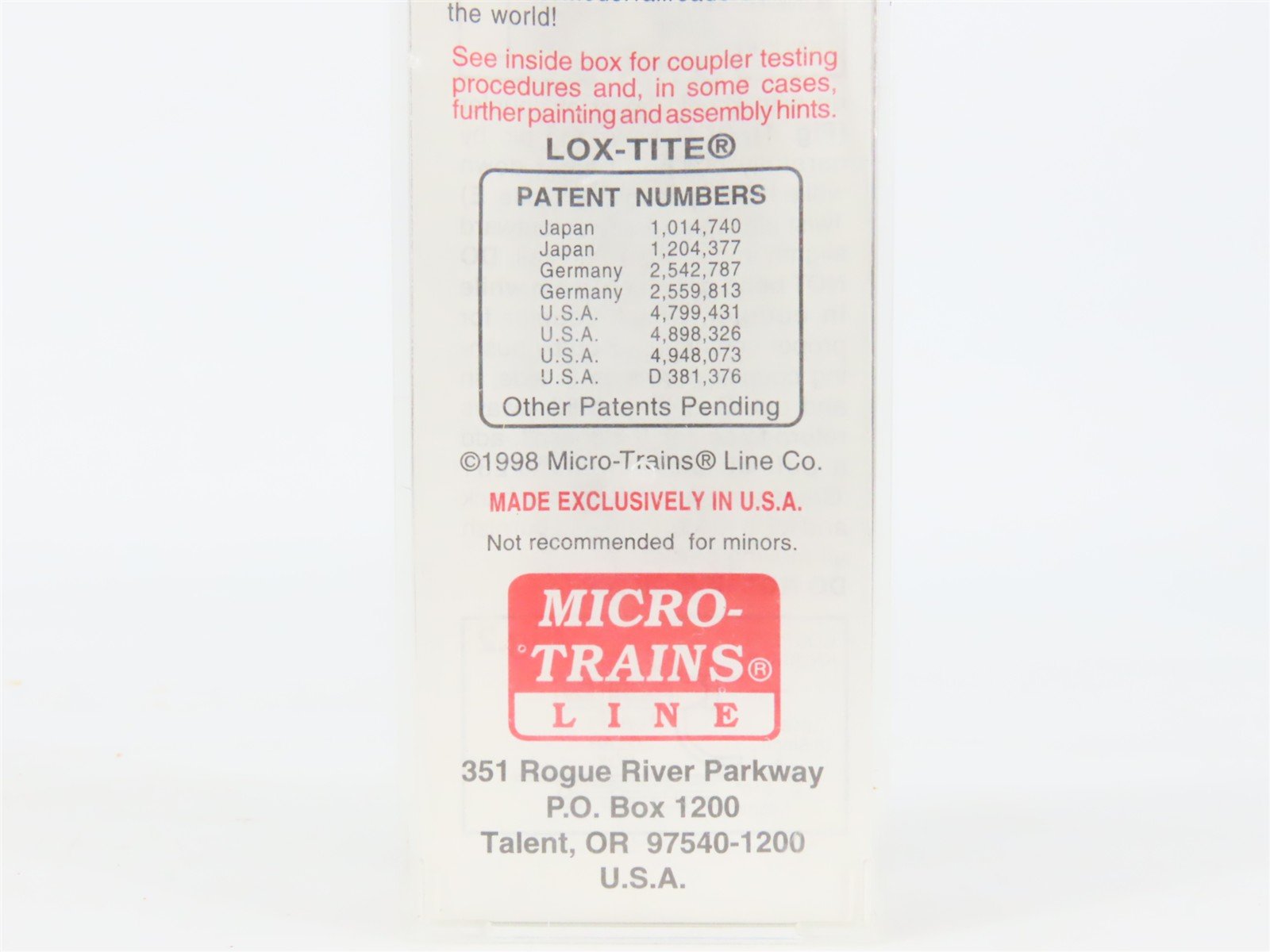 N Scale Micro-Trains MTL 102050 WP Western Pacific 60' Excess Height Boxcar 3767