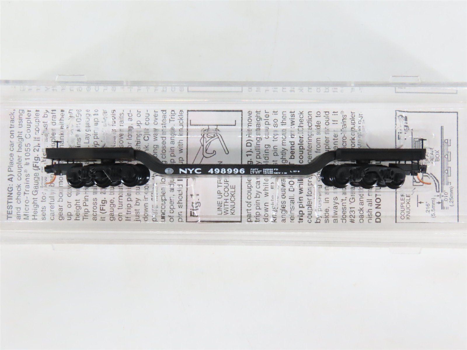 N Micro-Trains MTL 109020 NYC New York Central Depressed Center Flat Car #498996