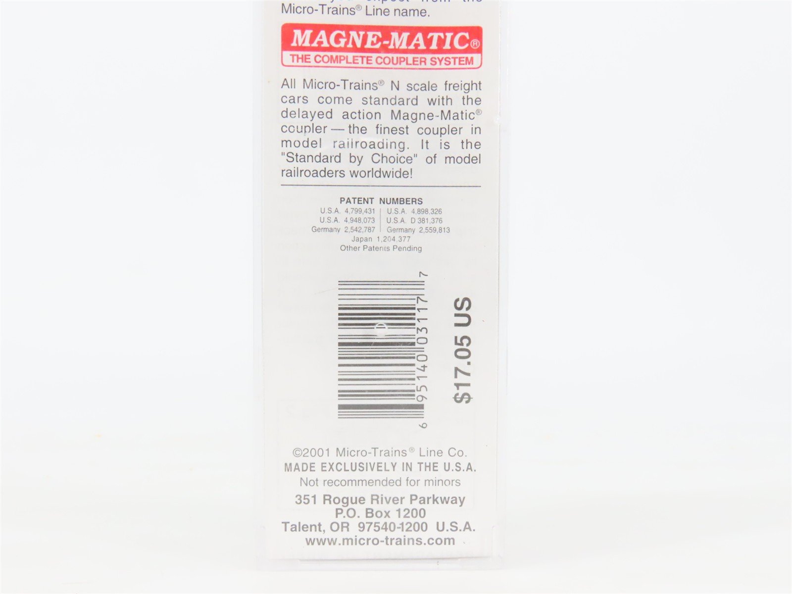 N Scale Micro-Trains MTL 102080 GTW 60' Excess Height Box Car #384606