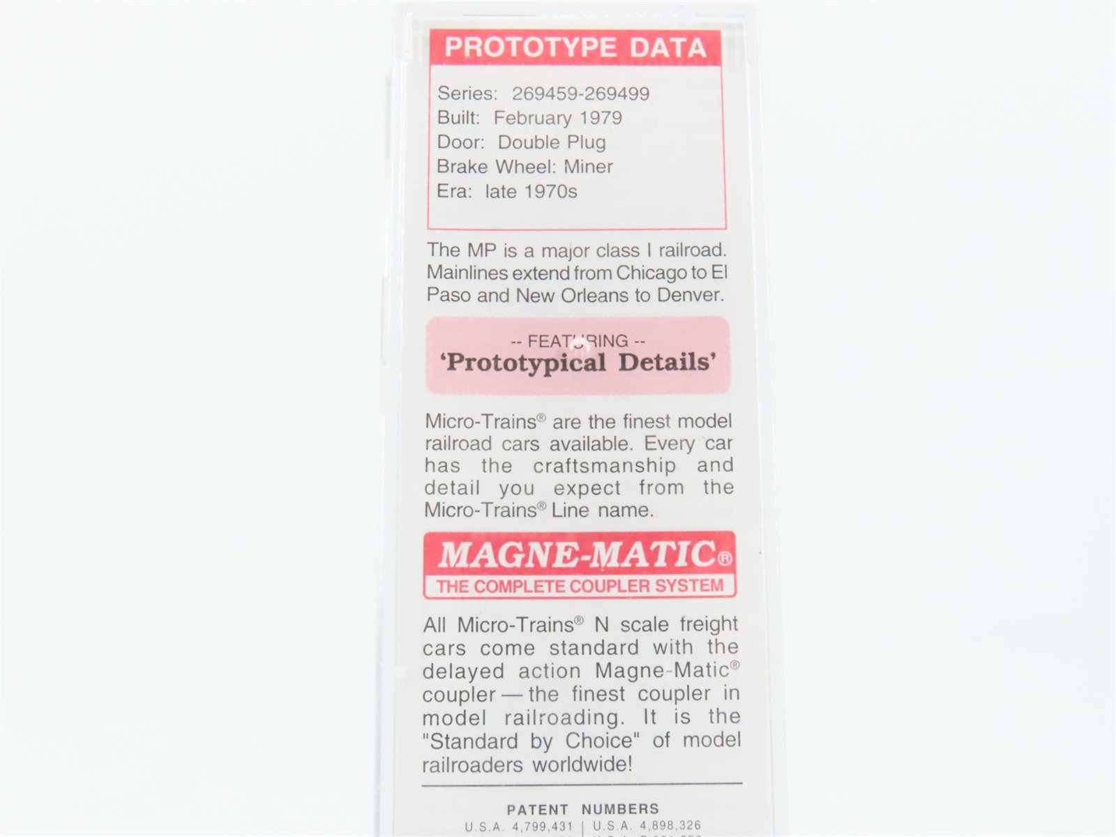 N Scale Micro-Trains MTL 103090 MP Mo-Pac 60' Excess Height Box Car #269477