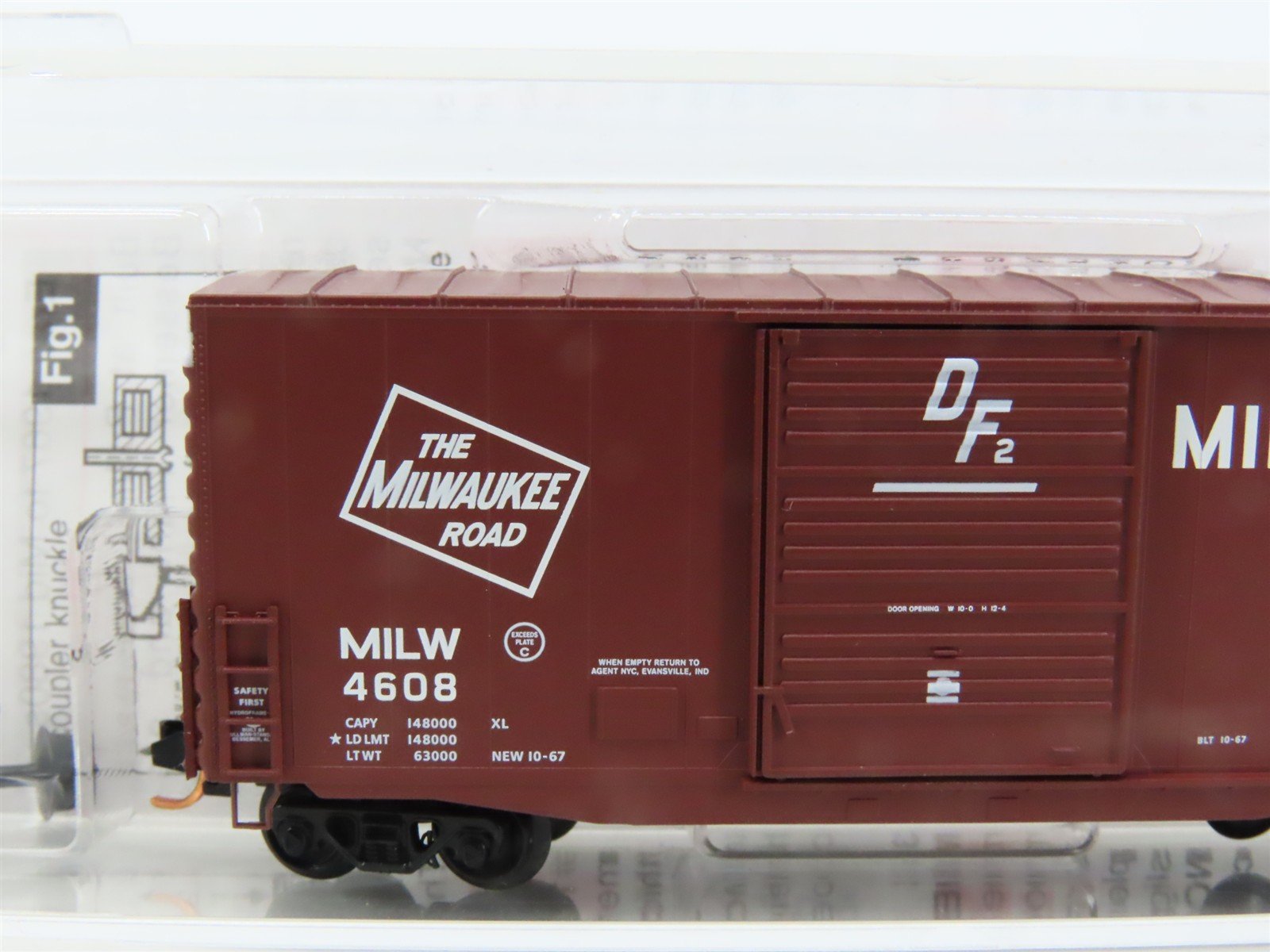 N Scale Micro-Trains MTL 10100020 MILW Milwaukee Road 40' Hy-Cube Box Car #4608