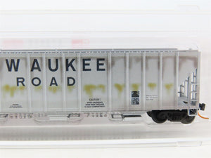 N Scale Micro-Trains MTL 09944050 MILW 3-Bay Covered Hopper #98762 w/ Graffiti