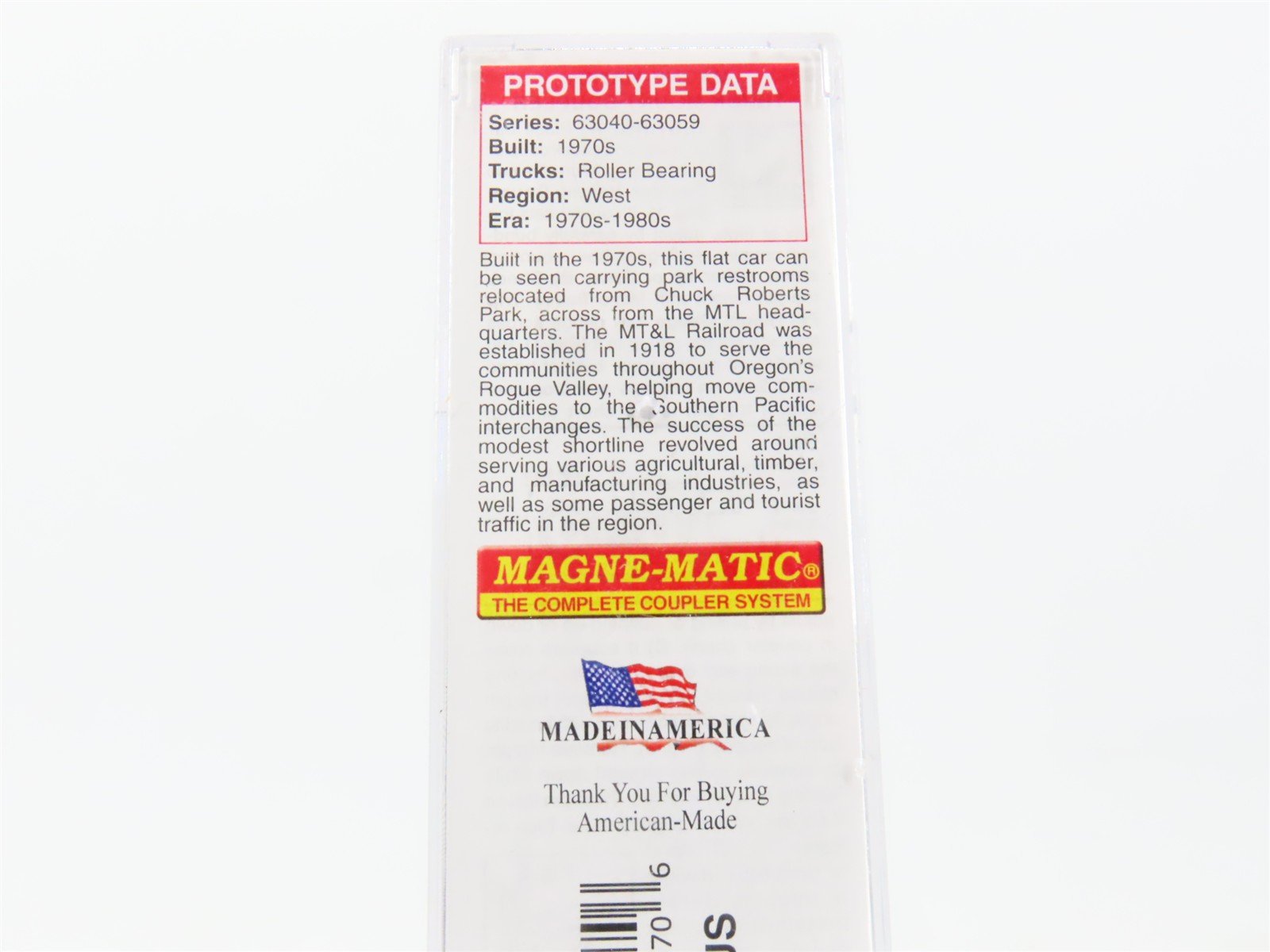 N Micro-Trains MTL 06400510 MTL Medford Talent & Lake Creek TOFC Flat Car #63569