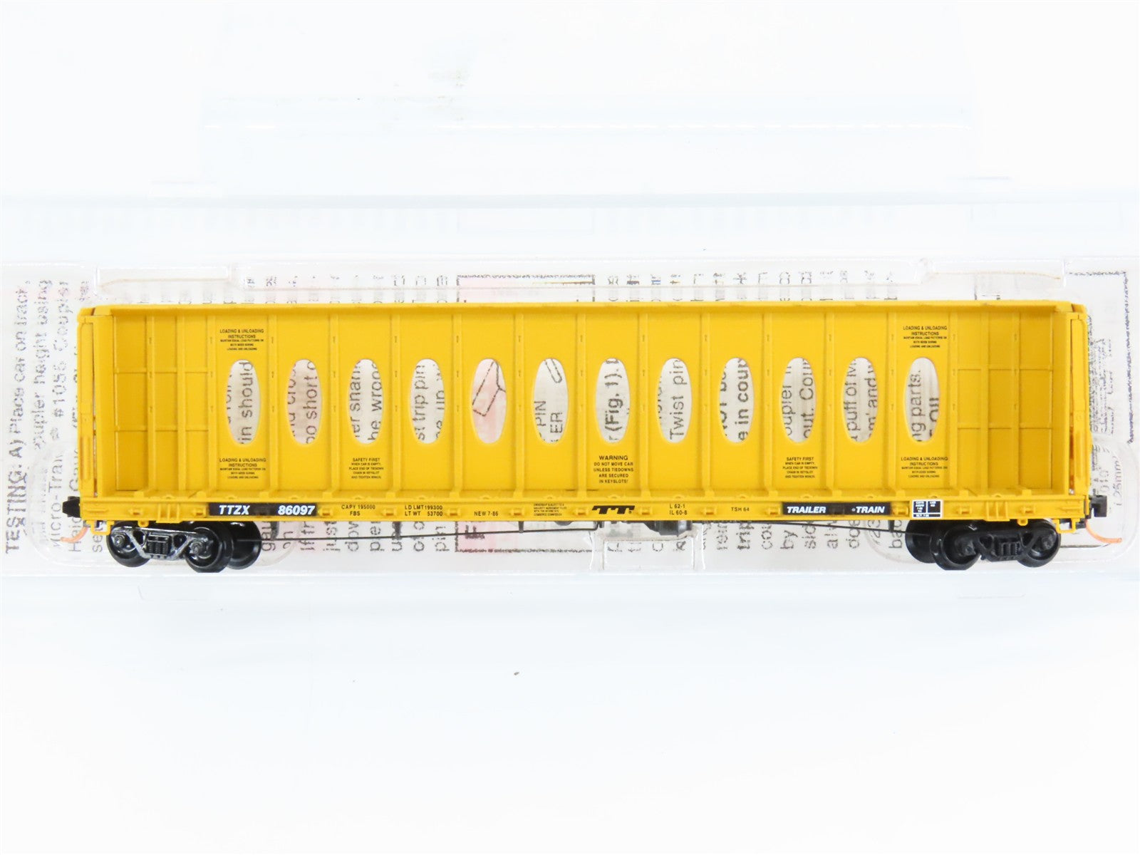 N Scale Micro-Trains 53020 TTZX Trailer Train 60' Centerbeam Flat Car 86097 RTR
