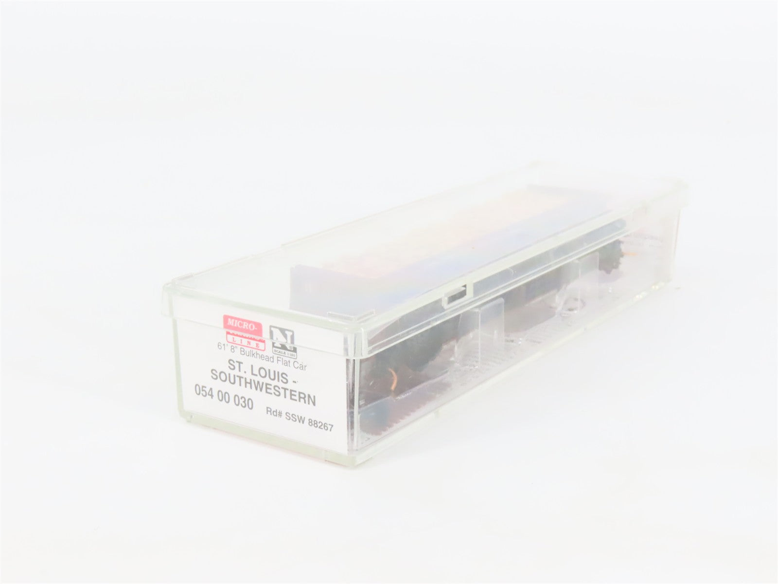 N Scale Micro-Trains 05400030 St. Louis-Southwestern 61' Bulkhead Flat Car RTR