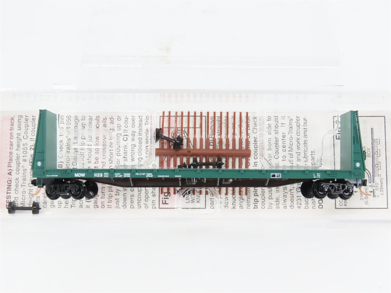 N Scale Micro-Trains 54100 Minnesota, Dakota & Western 61' Bulkhead Flat Car RTR