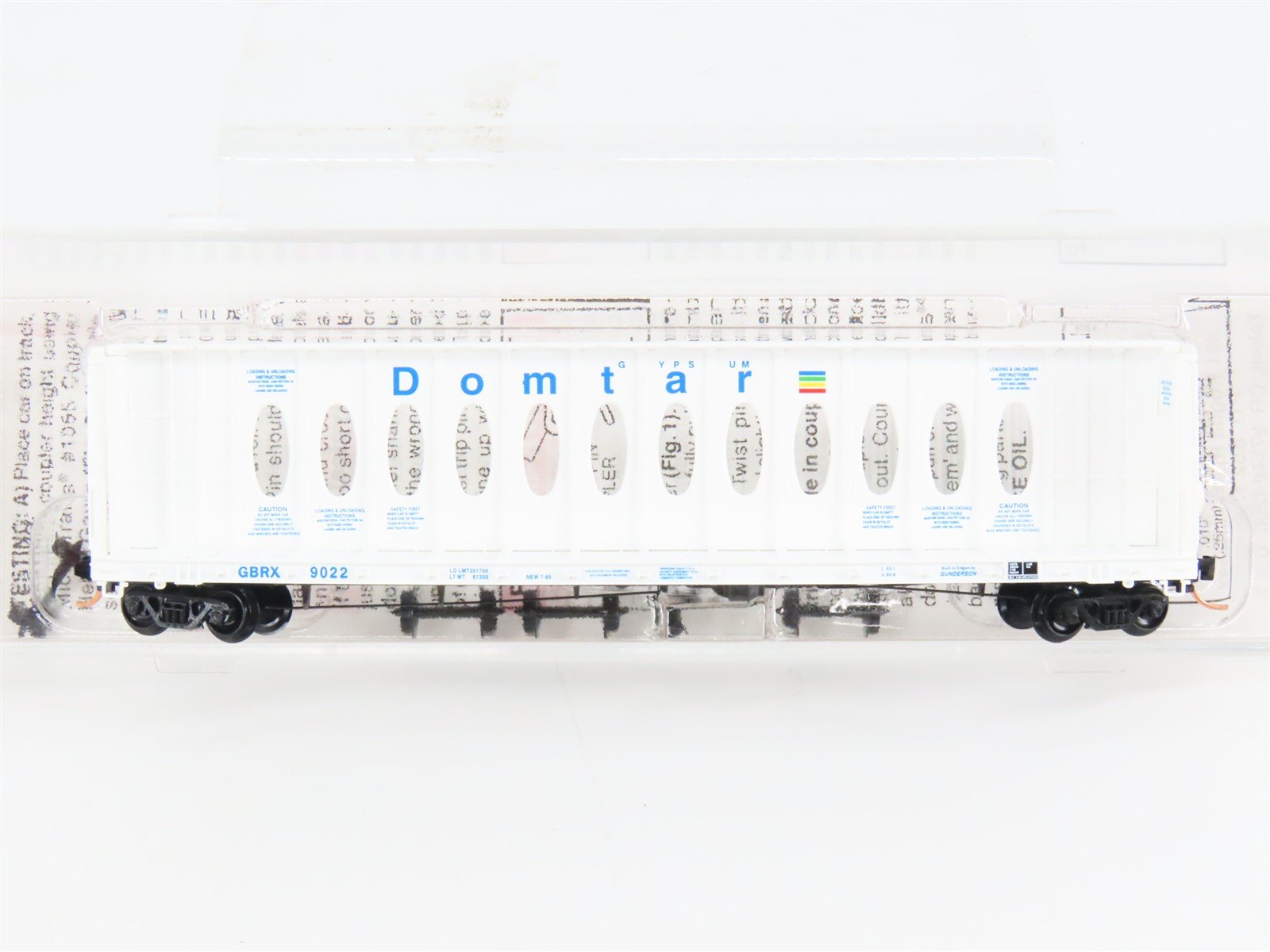 N Scale Micro-Trains 53510 GBRX Domtar Gypsum 60' Flat Car 9022 RTR
