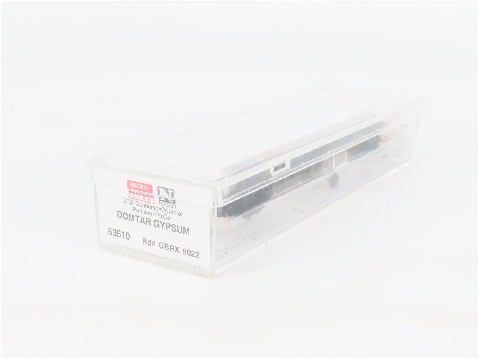 N Scale Micro-Trains 53510 GBRX Domtar Gypsum 60' Flat Car 9022 RTR