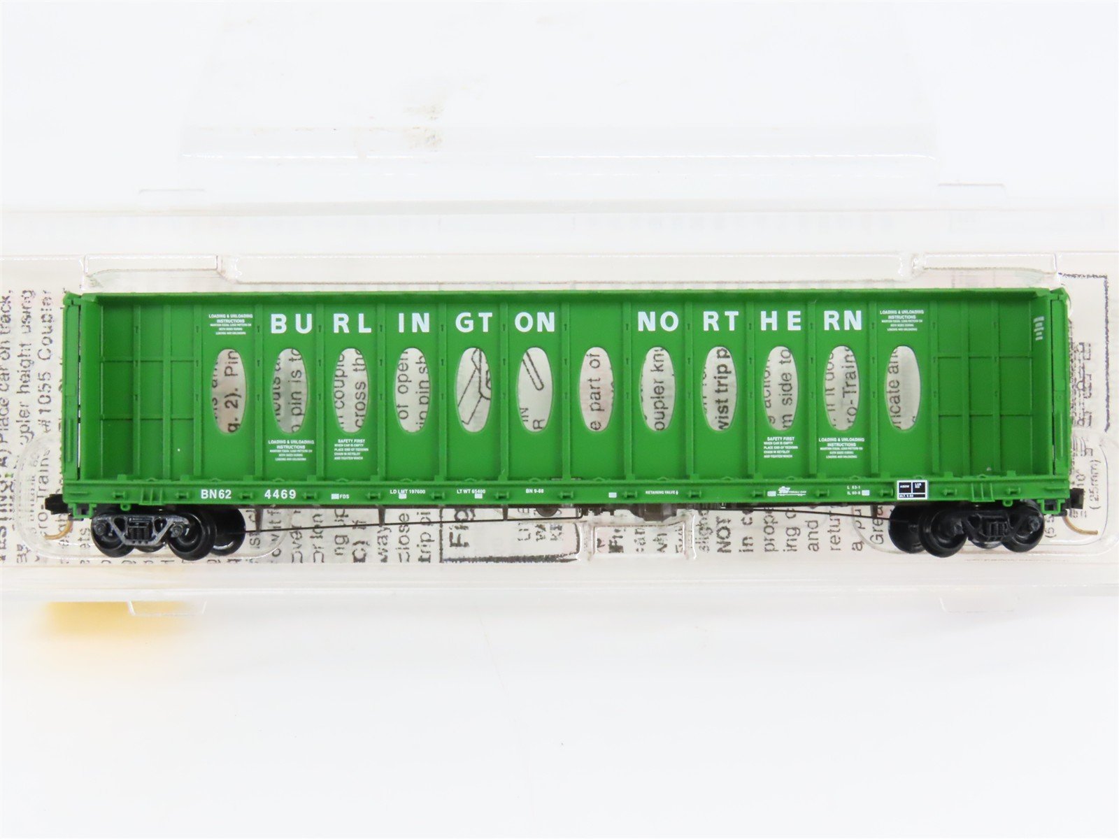 N Scale Micro-Trains 53010 BN Burlington Northern 60' Flat Car 624469 RTR