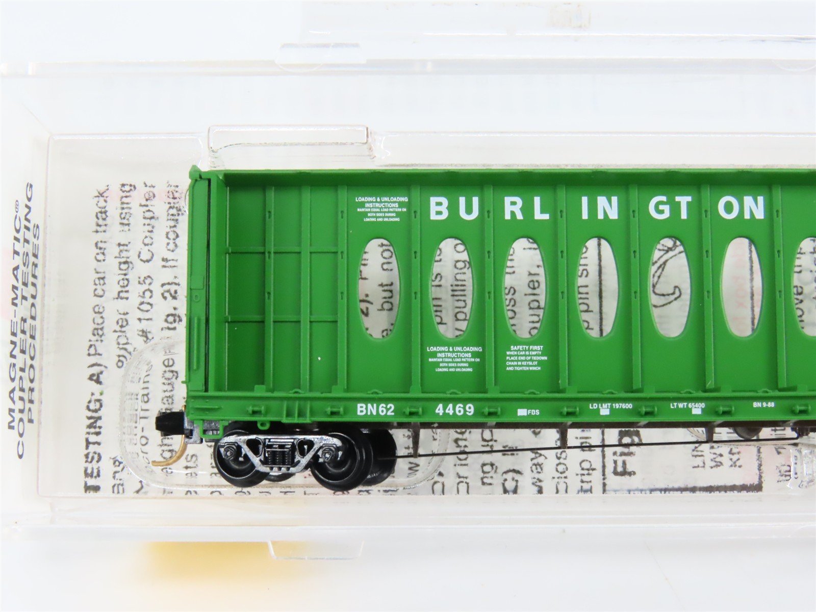 N Scale Micro-Trains 53010 BN Burlington Northern 60' Flat Car 624469 RTR