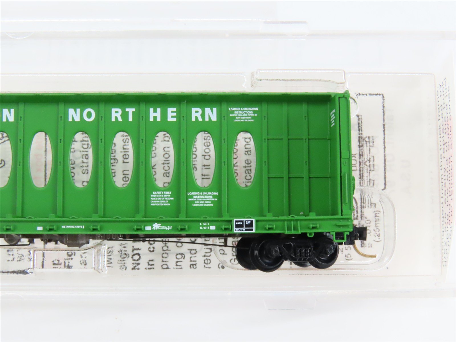 N Scale Micro-Trains 53010 BN Burlington Northern 60' Flat Car 624469 RTR