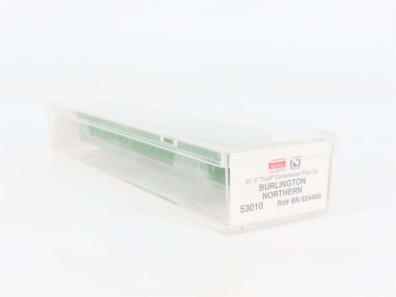 N Scale Micro-Trains 53010 BN Burlington Northern 60' Flat Car 624469 RTR