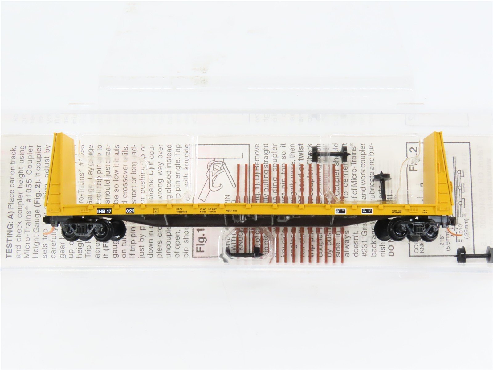 N Scale Micro-Trains 54130 IHB Indiana Harbor Belt 61' Bulkhead Flat Car RTR