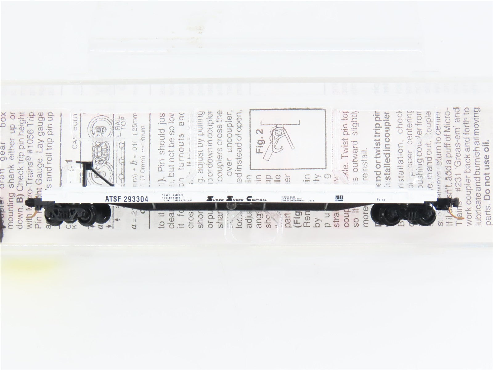 N Scale Micro-Trains 64010 ATSF Atchison, Topeka & Santa Fe Flat Car 293304 RTR