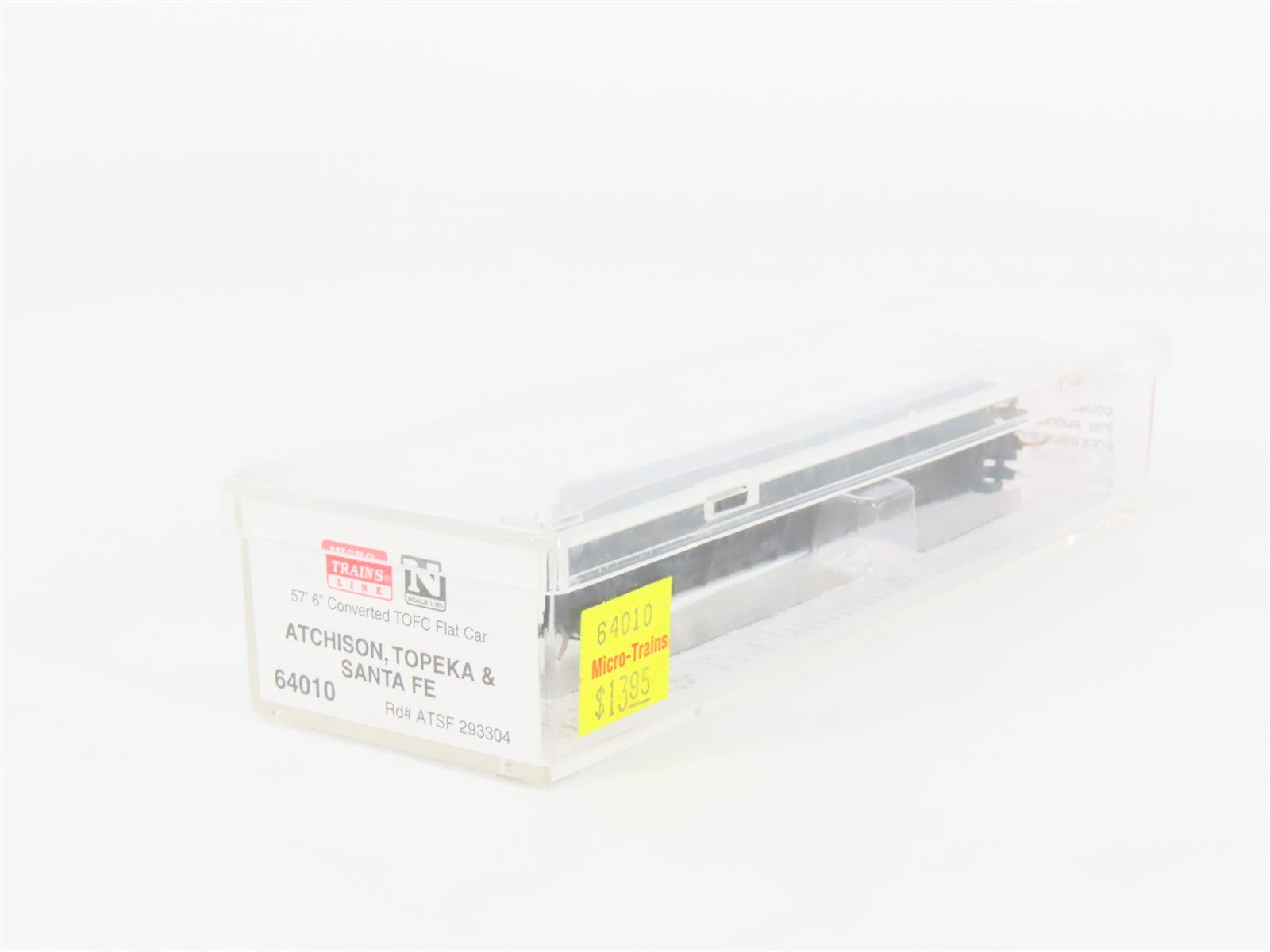 N Scale Micro-Trains 64010 ATSF Atchison, Topeka & Santa Fe Flat Car 293304 RTR