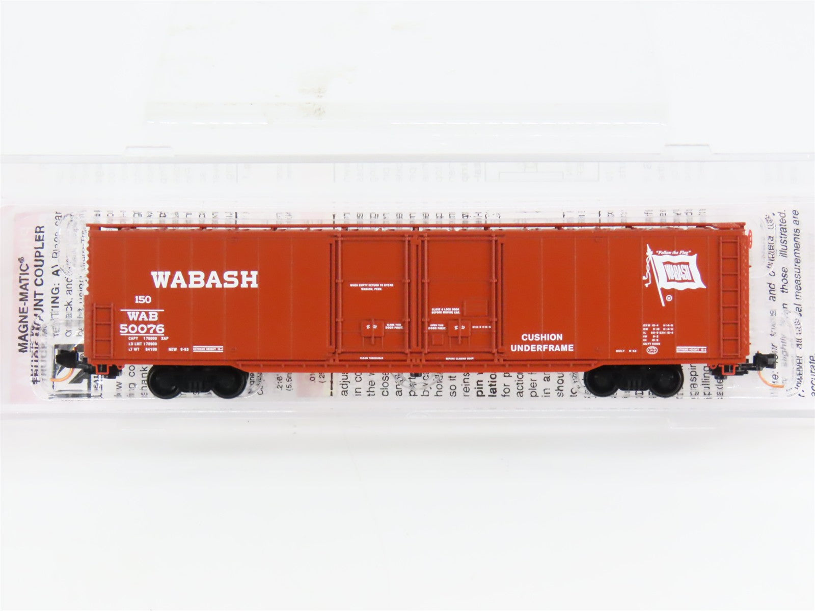 N Scale Micro-Trains 12200010 WAB Wabash 60' Double Plug Door Box Car 50076 RTR