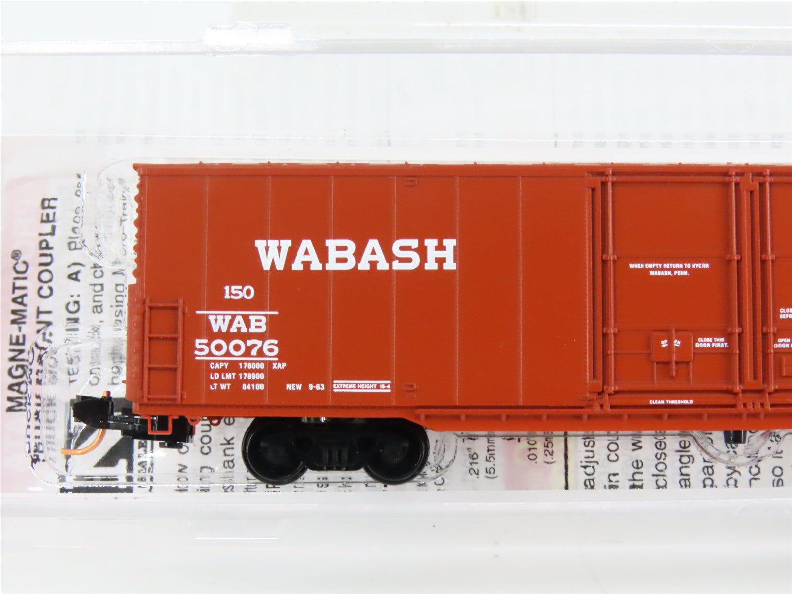 N Scale Micro-Trains 12200010 WAB Wabash 60' Double Plug Door Box Car 50076 RTR
