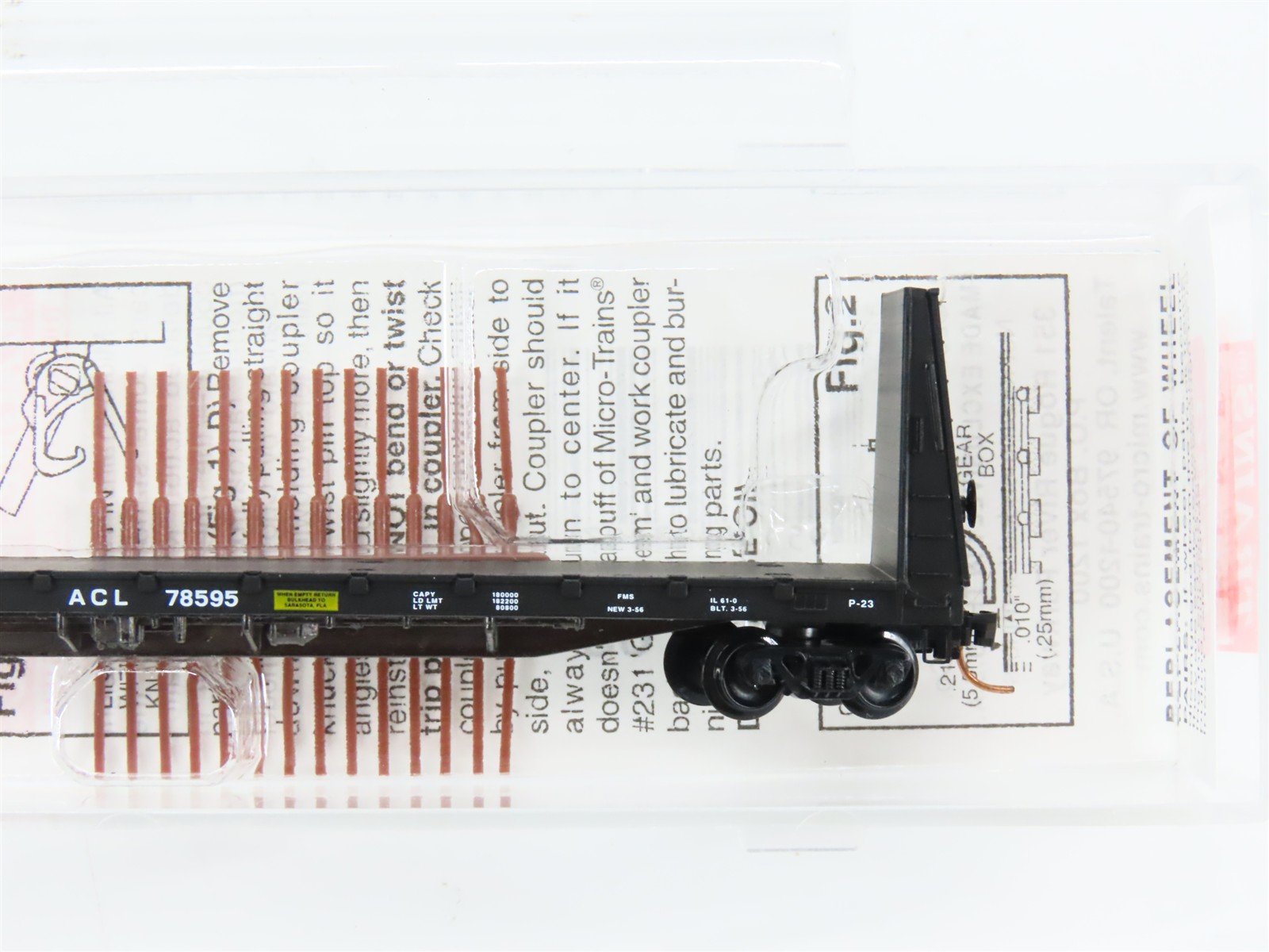 N Scale Micro-Trains 54120 ACL Atlantic Coast Line 61' Bulkhead Flat Car RTR