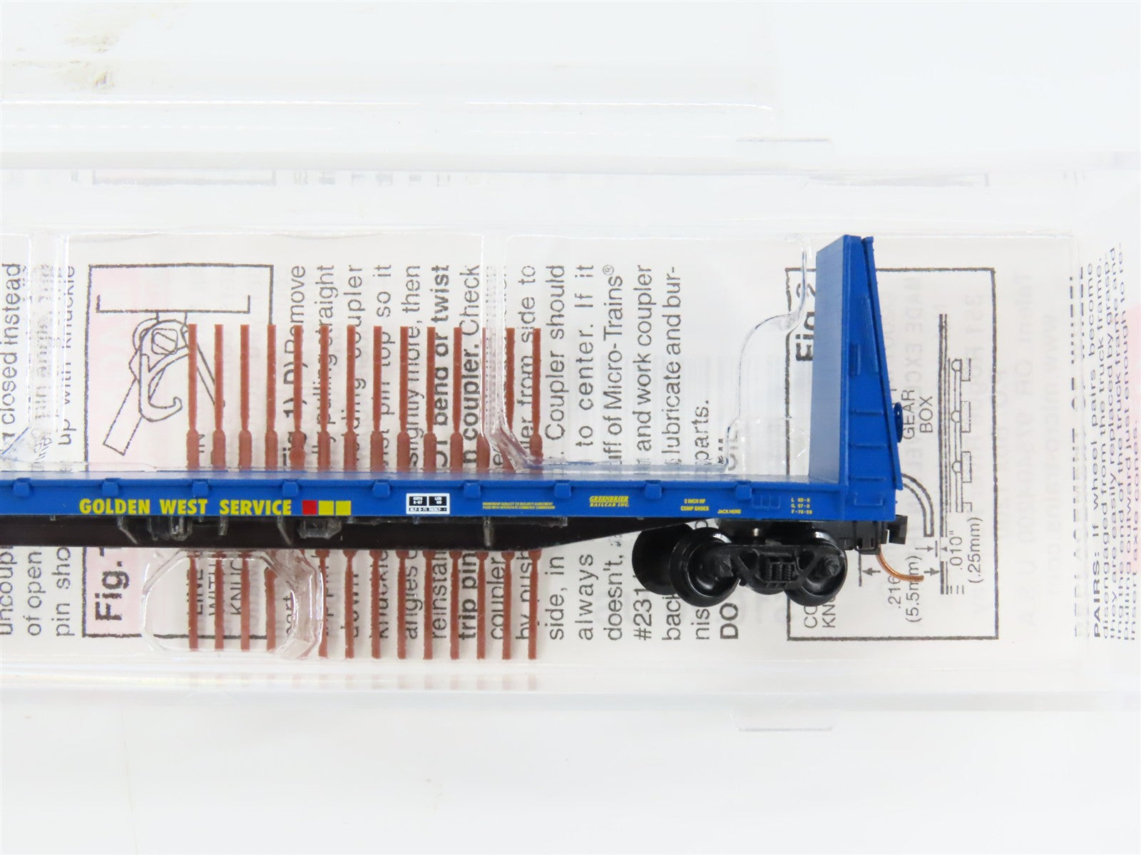 N Scale Micro-Trains 54080 GVSR Golden West Service Bulkhead Flat Car 459003 RTR