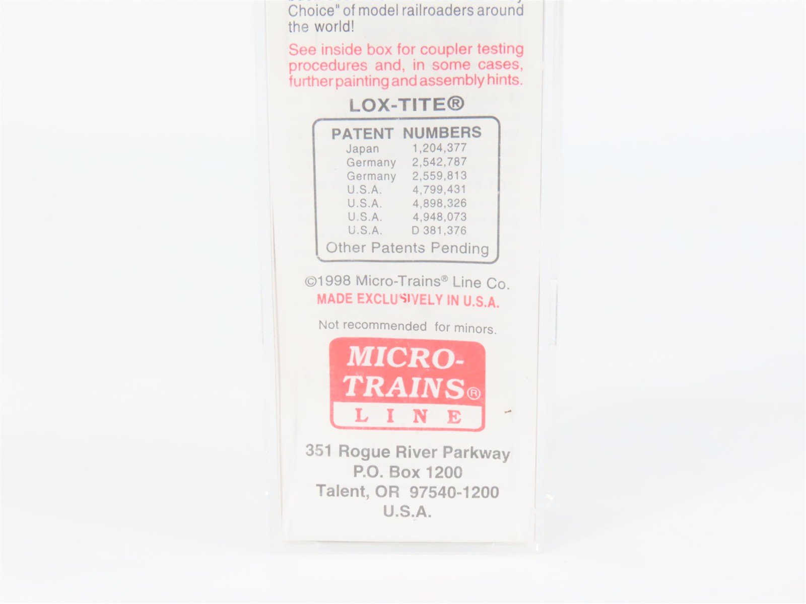 N Scale Micro-Trains 103010 D&RGW Denver & Rio Grande Western 60' Box Car RTR