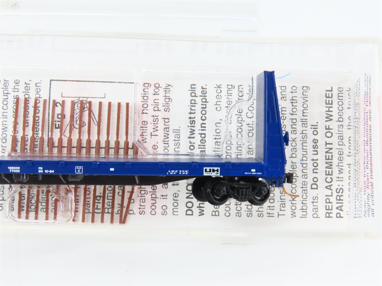 N Scale Micro-Trains 54110 MRL Montana Rail Link 61' Bulkhead Flat Car 62020 RTR