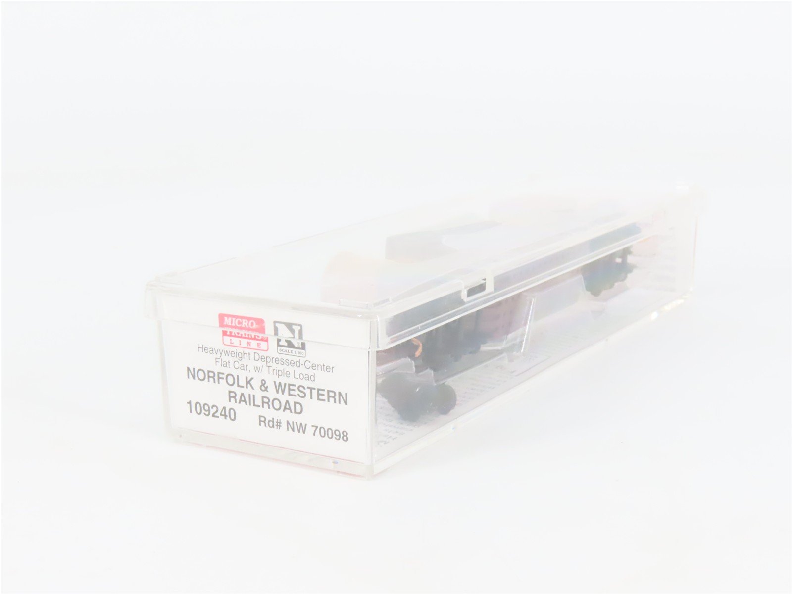 N Scale Micro-Trains 109240 NW Norfolk & Western Depressed-Center Flat Car RTR
