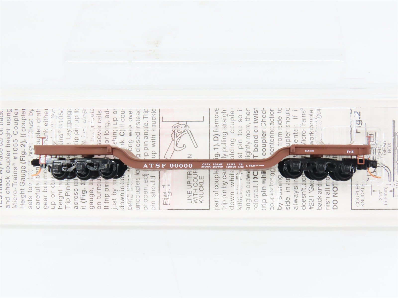 N Scale Micro-Trains 109040 Santa Fe Heavyweight Depressed-Center Flat Car RTR