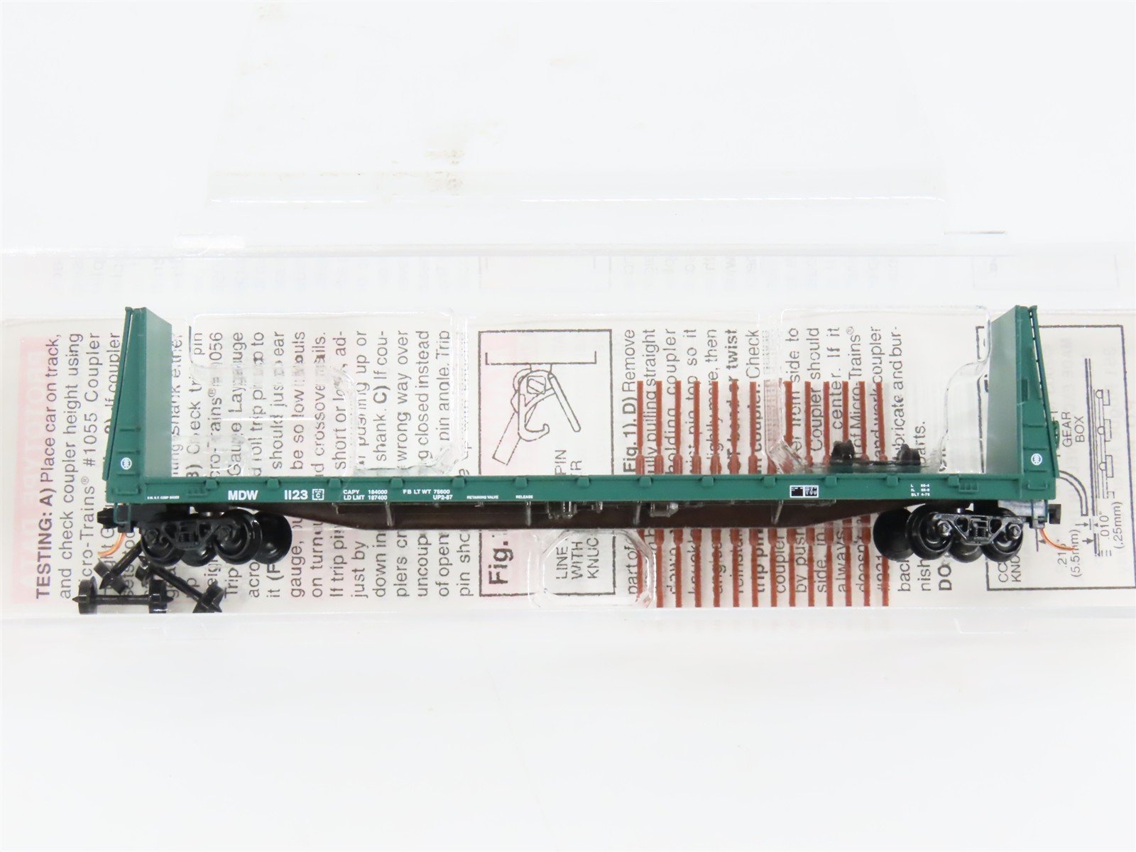 N Scale Micro-Trains 54100 MDW Minnesota, Dakota & Western Bulkhead Flat Car RTR