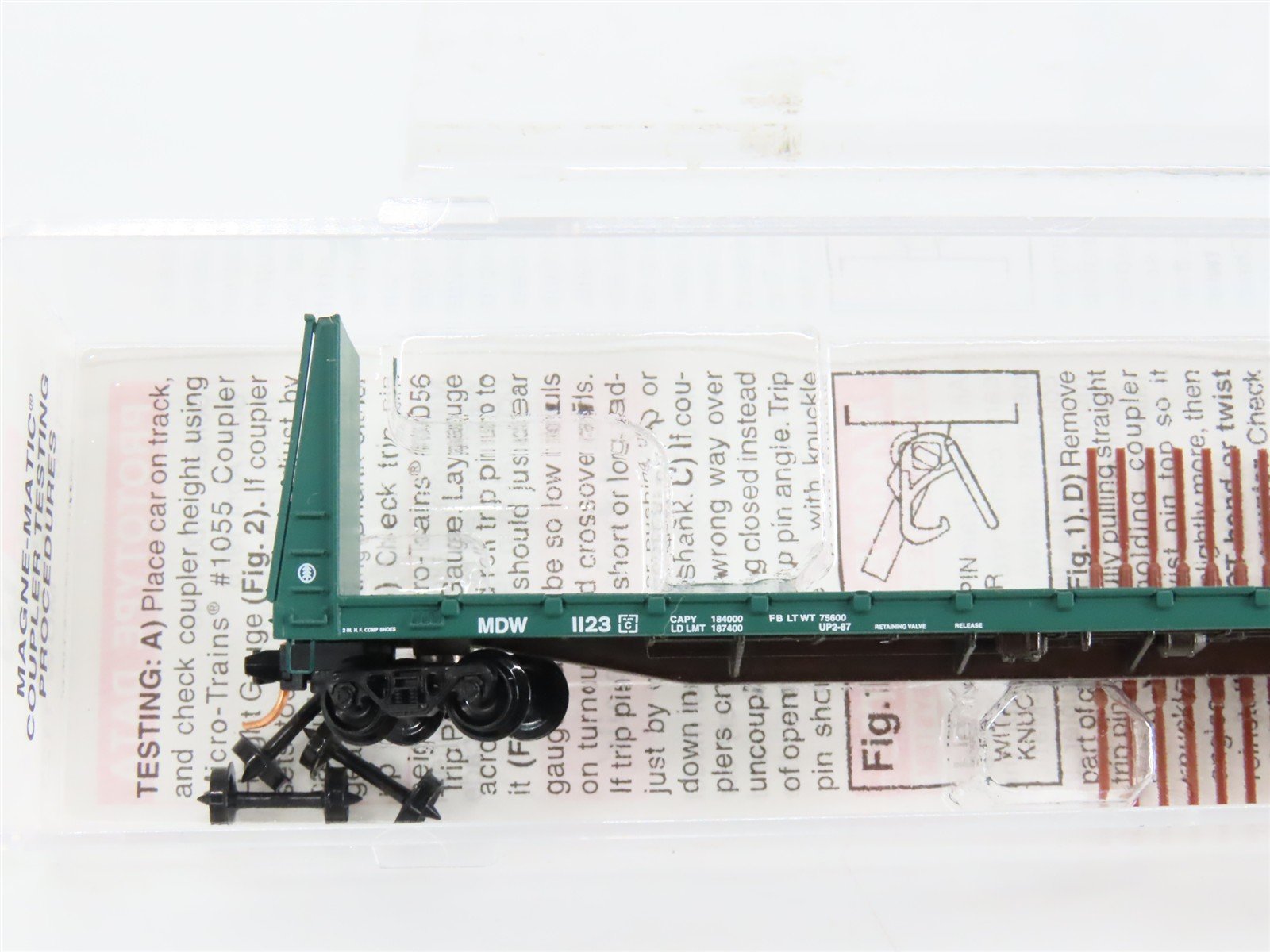 N Scale Micro-Trains 54100 MDW Minnesota, Dakota & Western Bulkhead Flat Car RTR