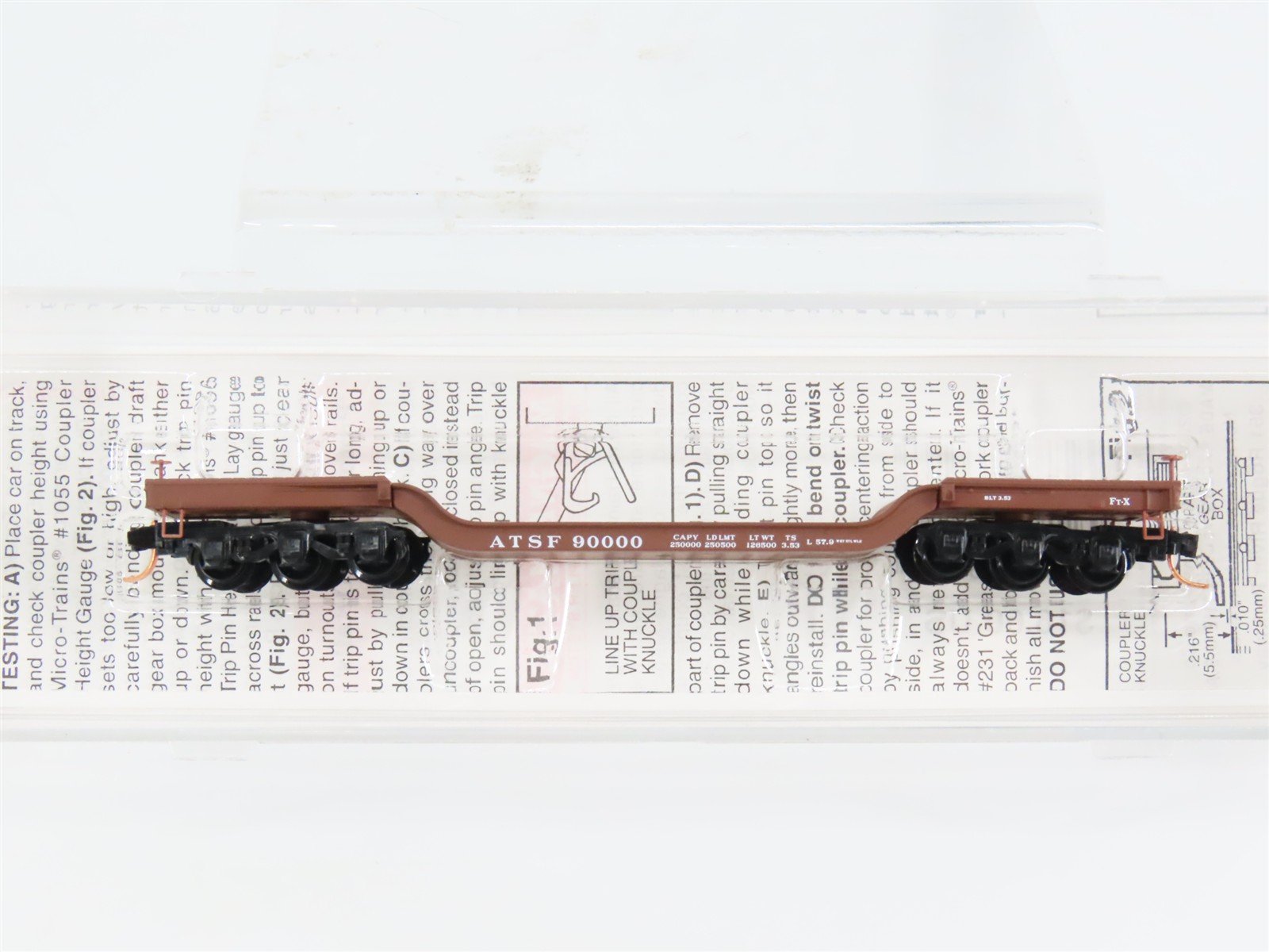 N Scale Micro-Trains 109040 Santa Fe Heavyweight Depressed-Center Flat Car RTR