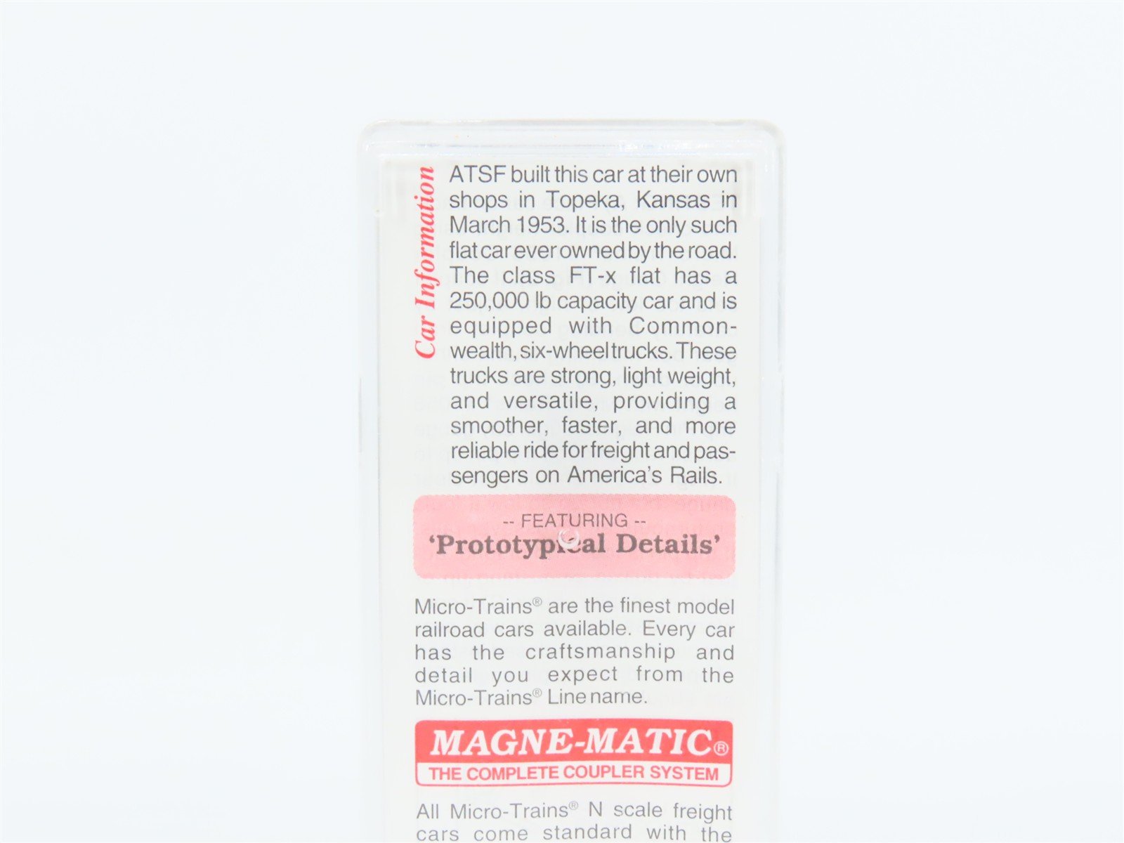 N Scale Micro-Trains 109040 Santa Fe Heavyweight Depressed-Center Flat Car RTR