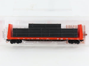 N Scale Micro-Trains 05400070 CPI CP Rail 61' Bulkhead Flat Car w/ Load RTR