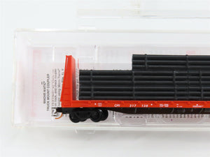 N Scale Micro-Trains 05400070 CPI CP Rail 61' Bulkhead Flat Car w/ Load RTR