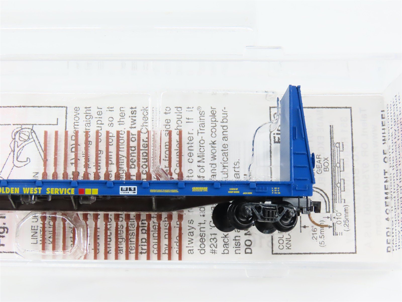 N Scale Micro-Trains 54080 GVSR Golden West Service Bulkhead Flat Car 459003 RTR