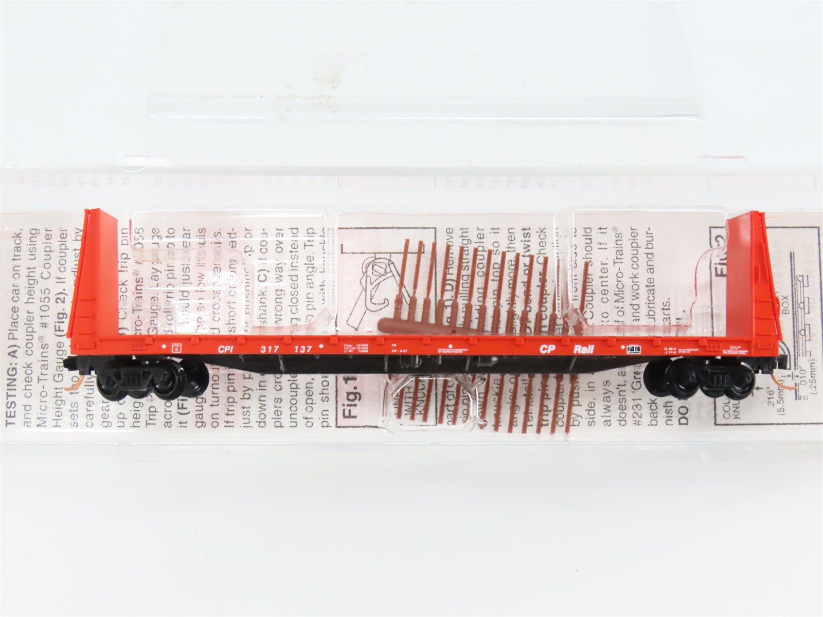 N Scale Micro-Trains 54070 CP Rail Bulkhead Flat Car 317137 RTR