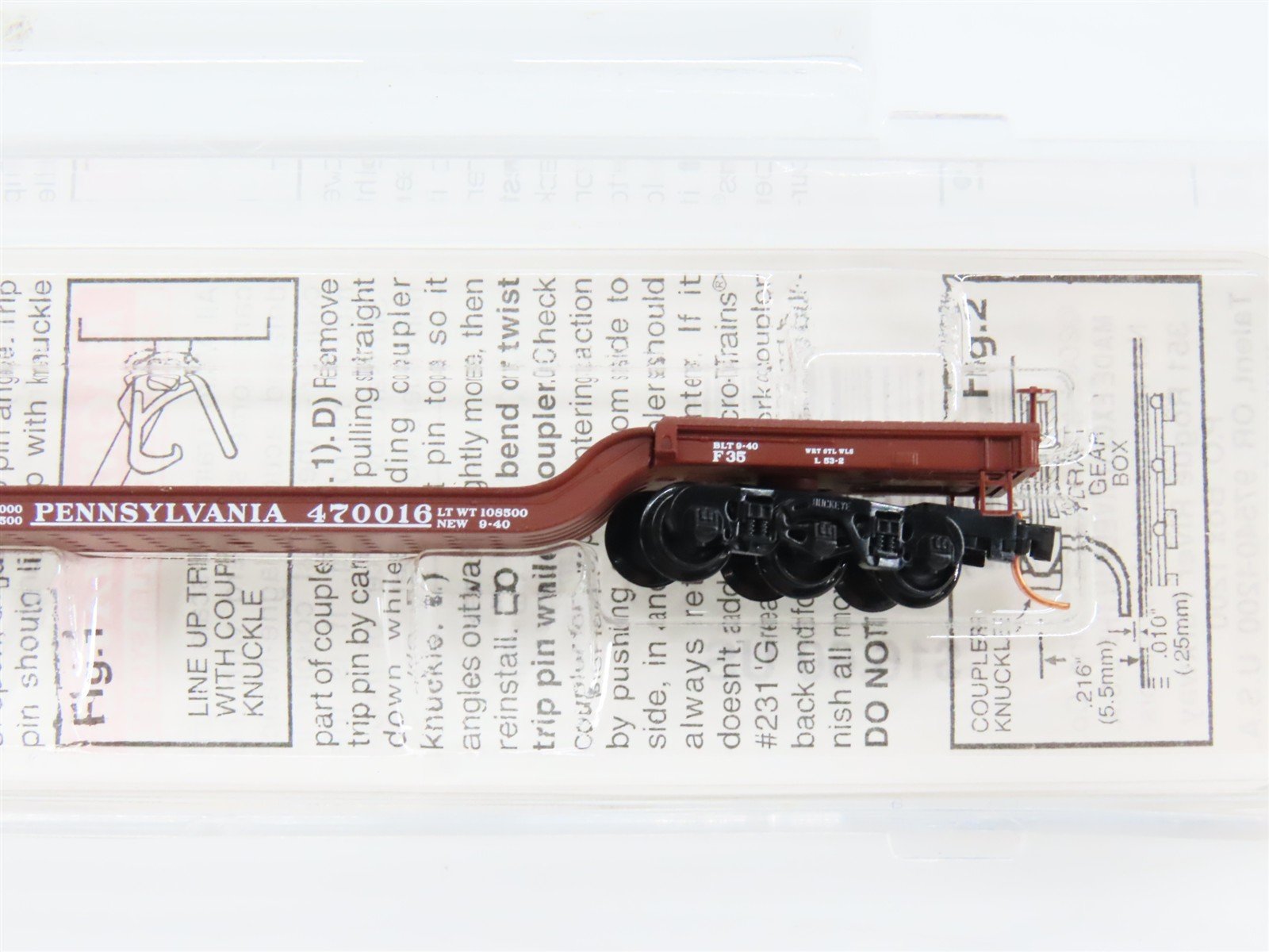 N Scale Micro-Trains 109010 PRR Pennsylvania Railroad Flat Car 470016 RTR
