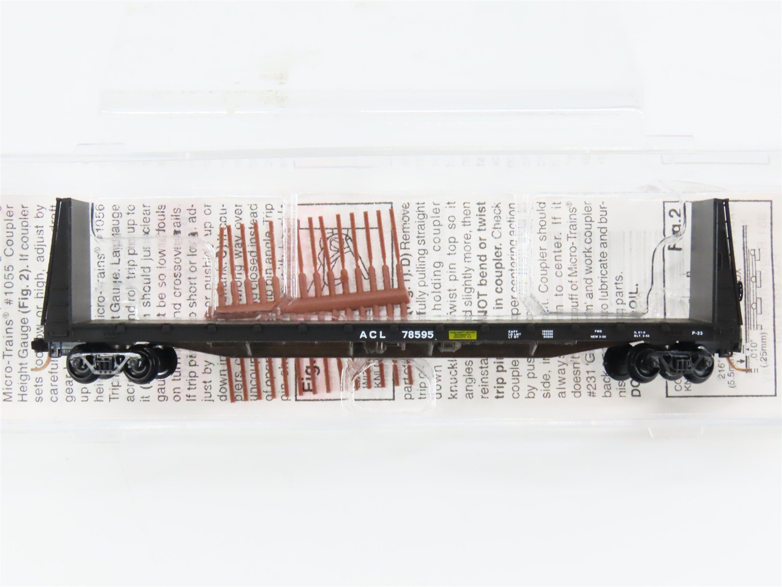 N Scale Micro-Trains 54120 ACL Atlantic Coast Line Bulkhead Flat Car 78595 RTR