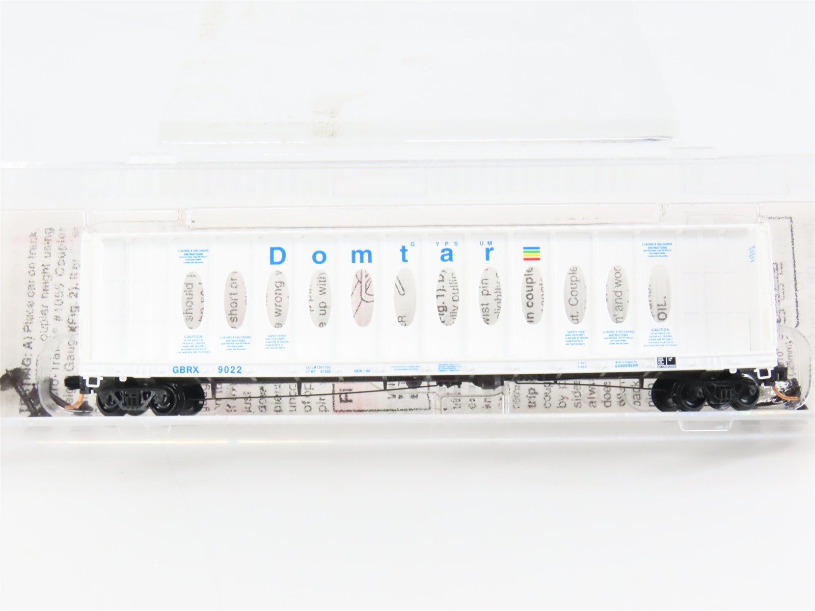 N Scale Micro-Trains 53510 GBRX Domtar Gypsum 60' Center Partition Flat Car RTR