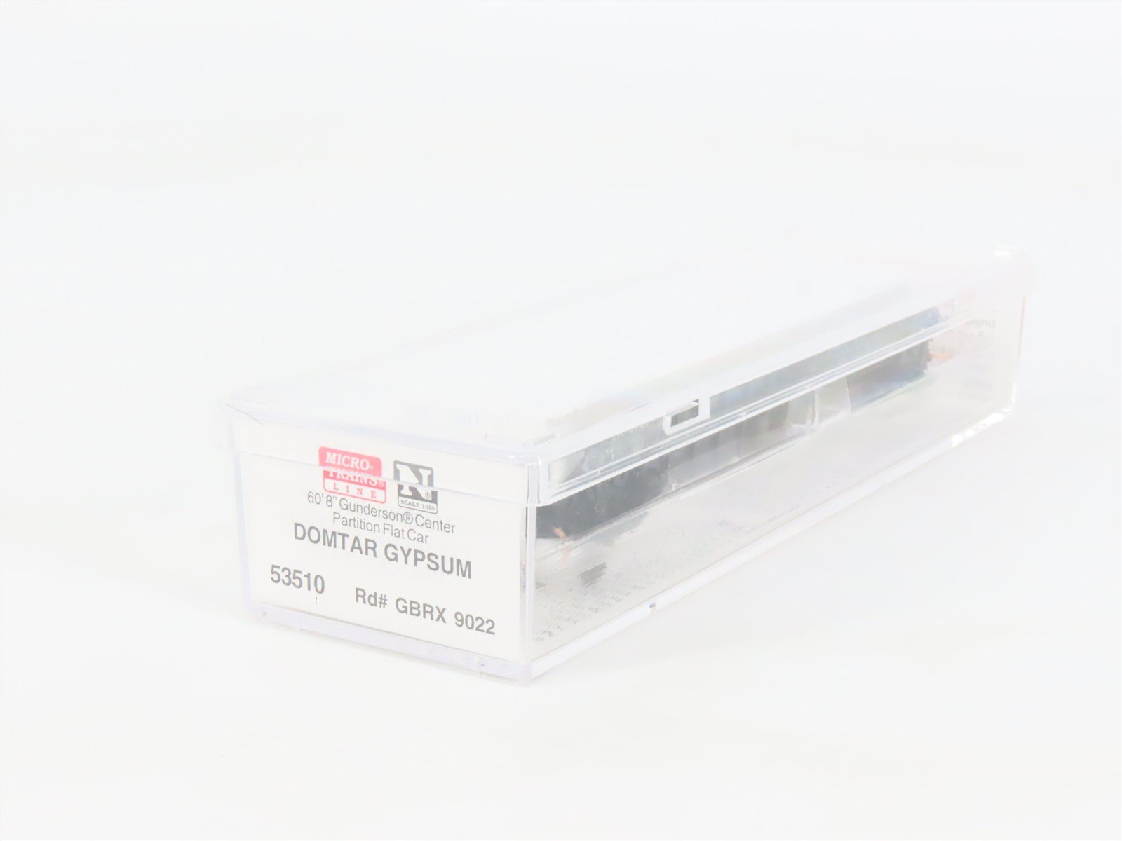 N Scale Micro-Trains 53510 GBRX Domtar Gypsum 60' Center Partition Flat Car RTR