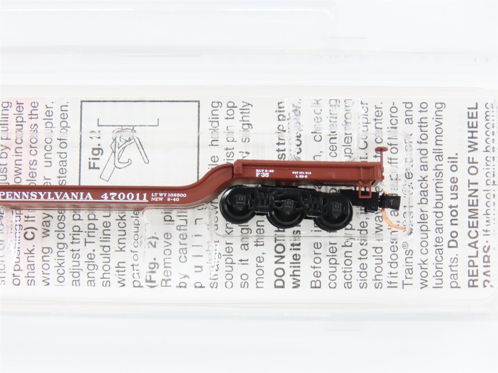 N Scale Micro-Trains 109010 Pennsylvania Railroad Depressed-Center Flat Car RTR
