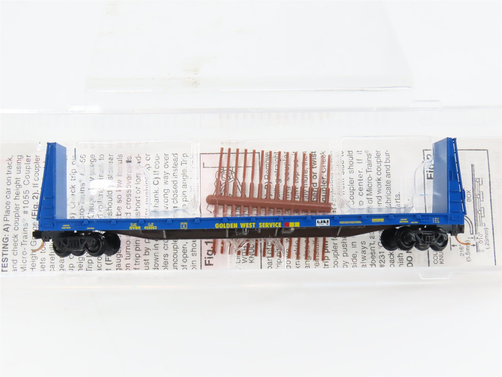 N Scale Micro-Trains 54080 GVSR Golden West Service Bulkhead Flat Car 459003 RTR