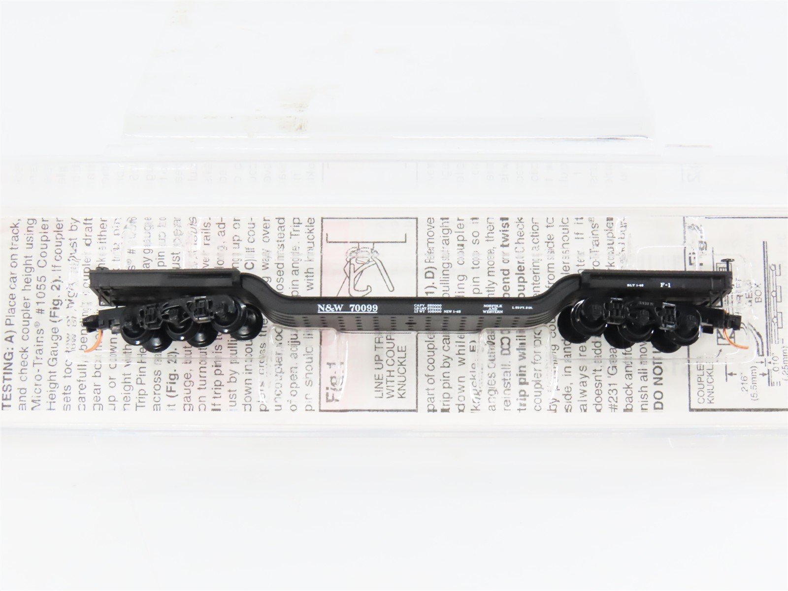 N Scale Micro-Trains 109030 NW Norfolk & Western Depressed-Center Flat Car RTR